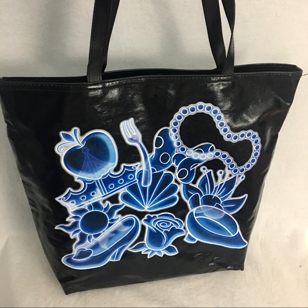 Disney Parks Princess Black Tote Bag Snow White Ariel Belle Cinderella & More - Picture 3 of 16